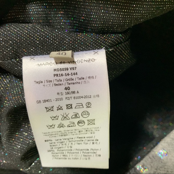 Marco de Vincenzo -- Gray Plaid Virgin Wool Over Metallic Lined Sheath Dress - Picture 11 of 15